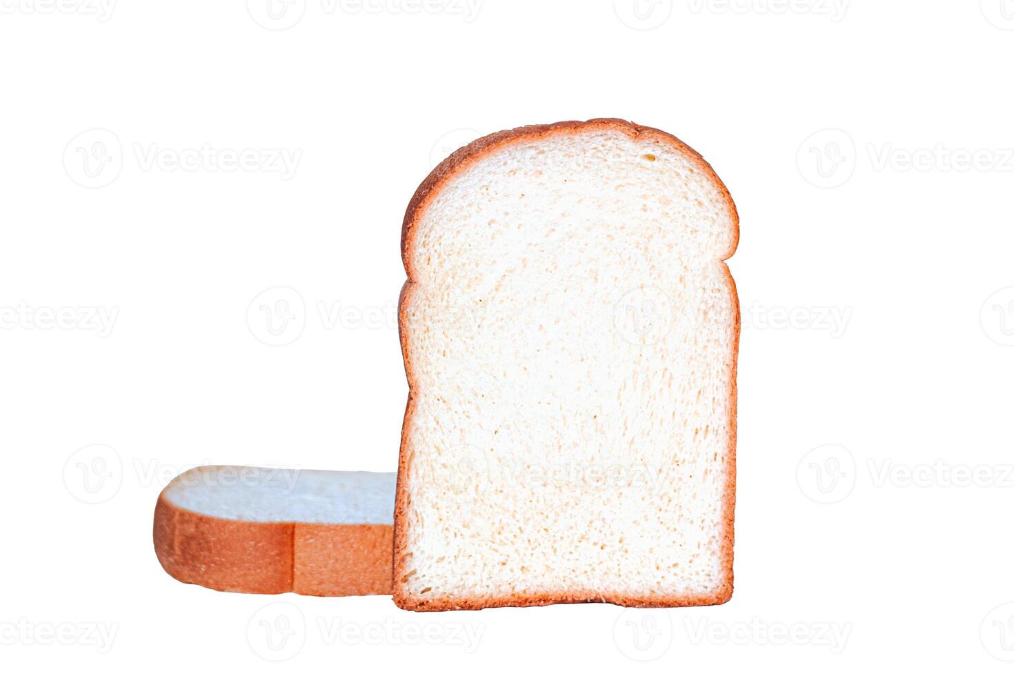 Slice bread isolated on white background. photo