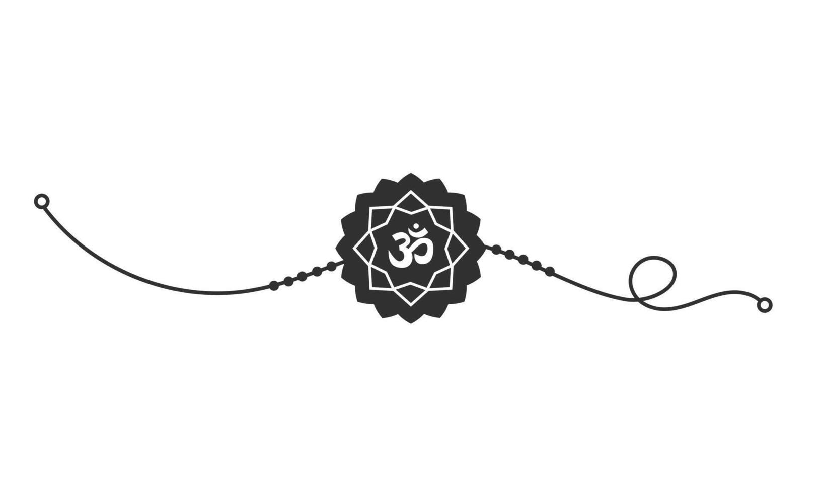 Om Rakhi. Bracelet rakhi for Indian festival of brother and sister bonding celebration. Raksha Bandhan religion holiday. illustration vector