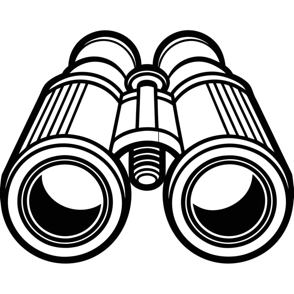 line art illustration icon of binocular vector