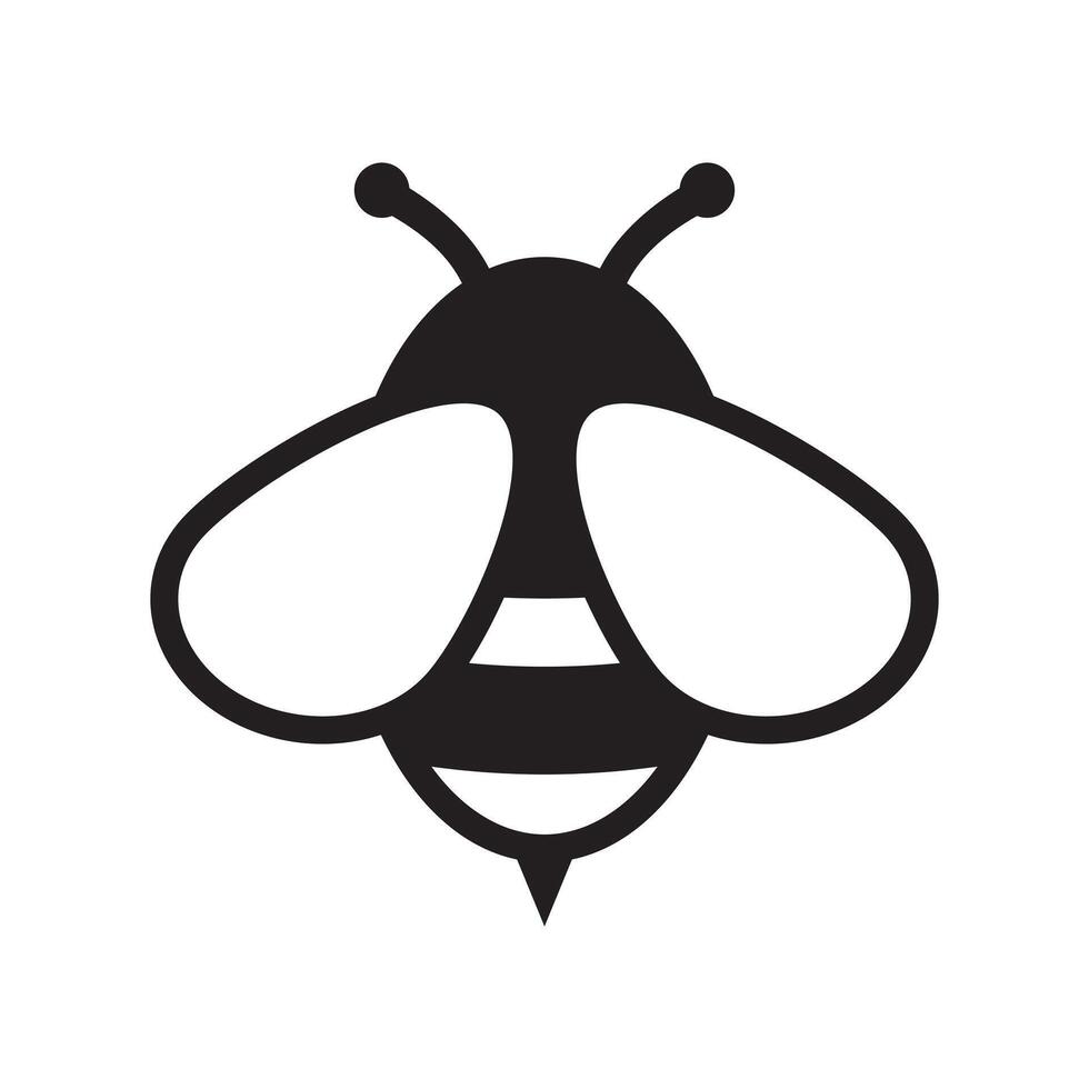 Honey Bee icon. Insect character. Cartoon flying bee. vector