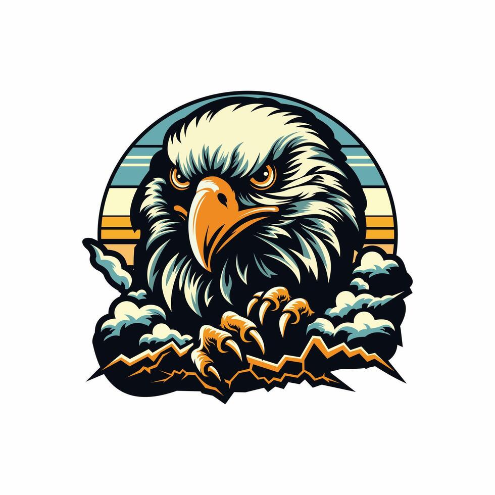 eagle head illustration, can be used for mascot, logo, vector