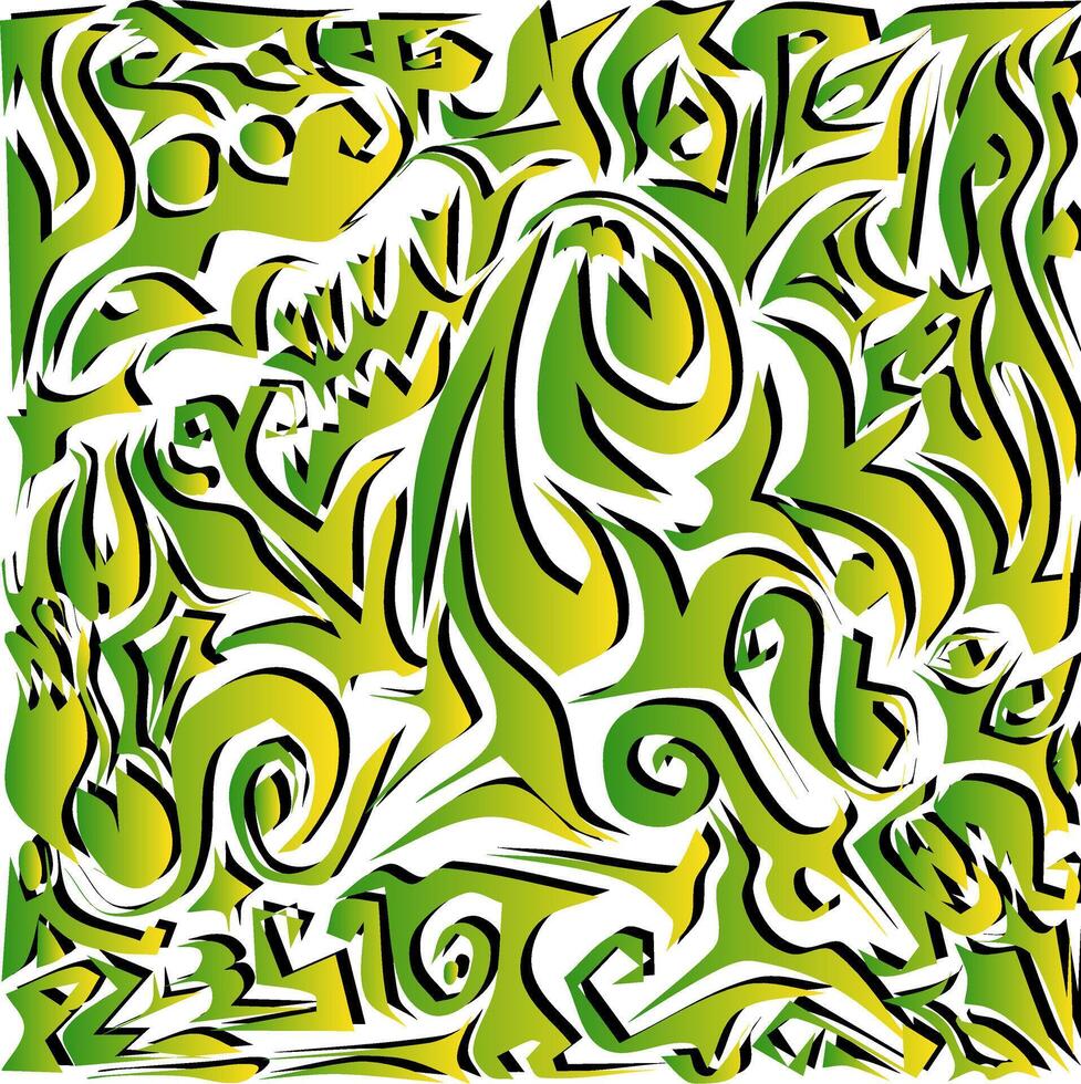 Abstract flexible green background of lines and shapes without meaning. illustration vector