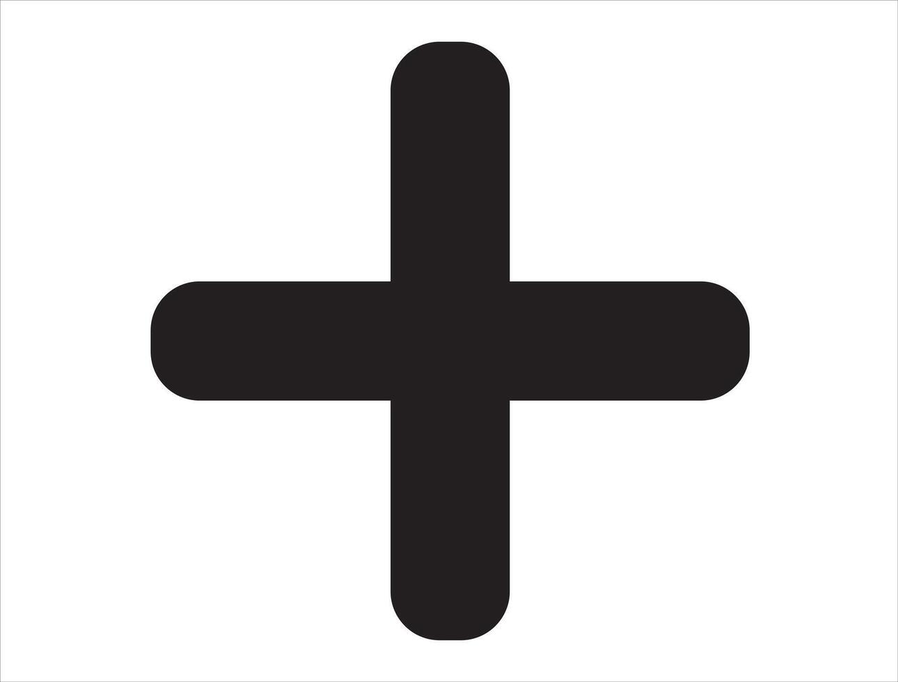 Plus sign silhouette on white background vector