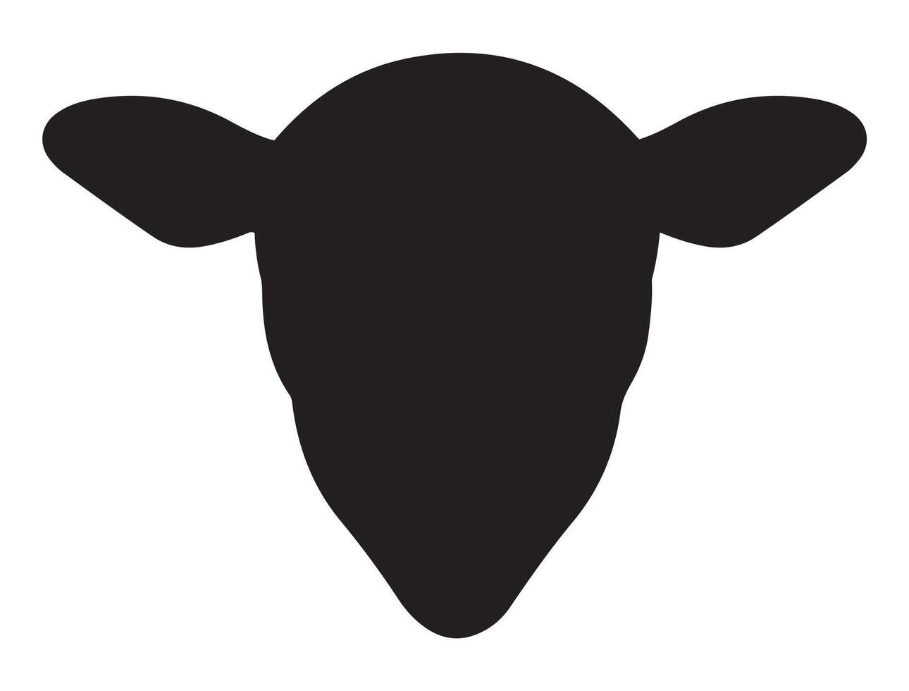 Sheep head silhouette on white background vector
