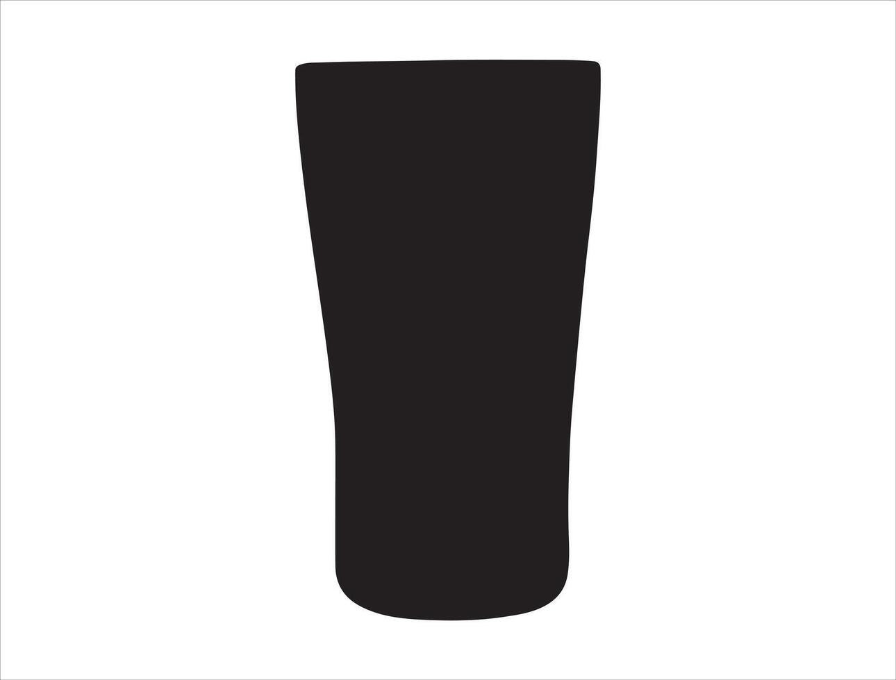 Pint glass silhouette on white background vector