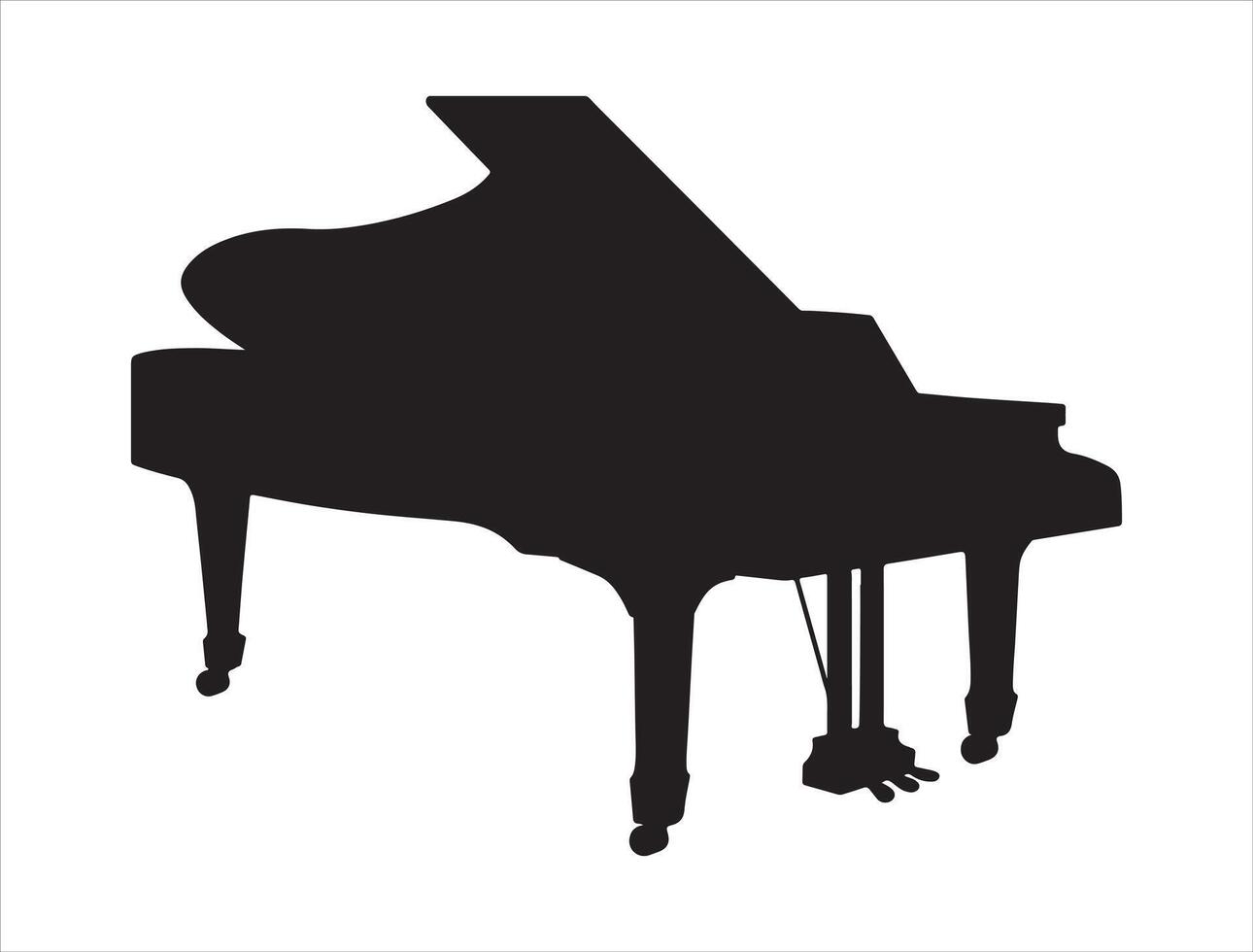 Grand piano silhouette on white background vector