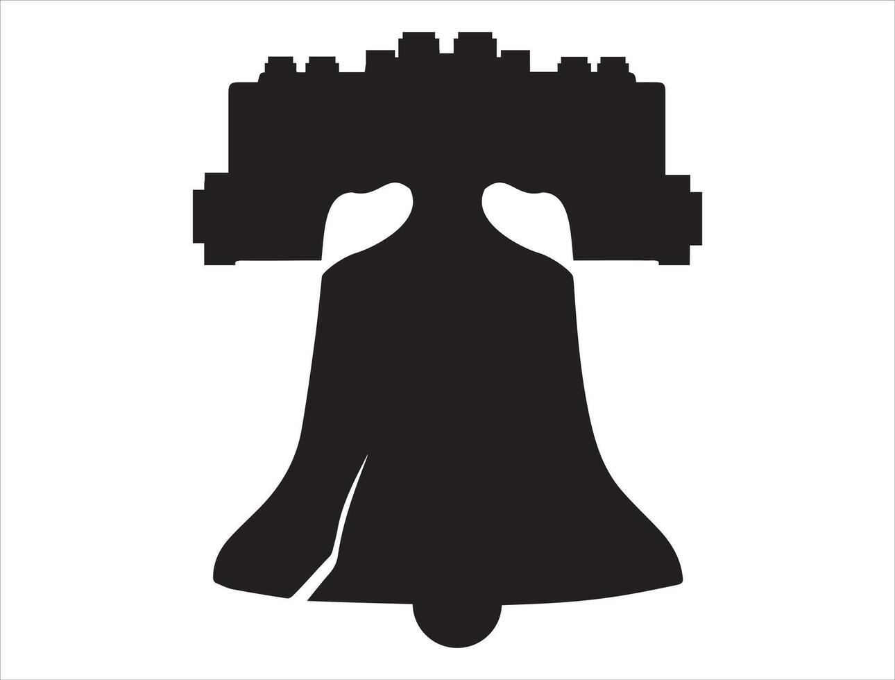 Liberty bell silhouette on white background vector