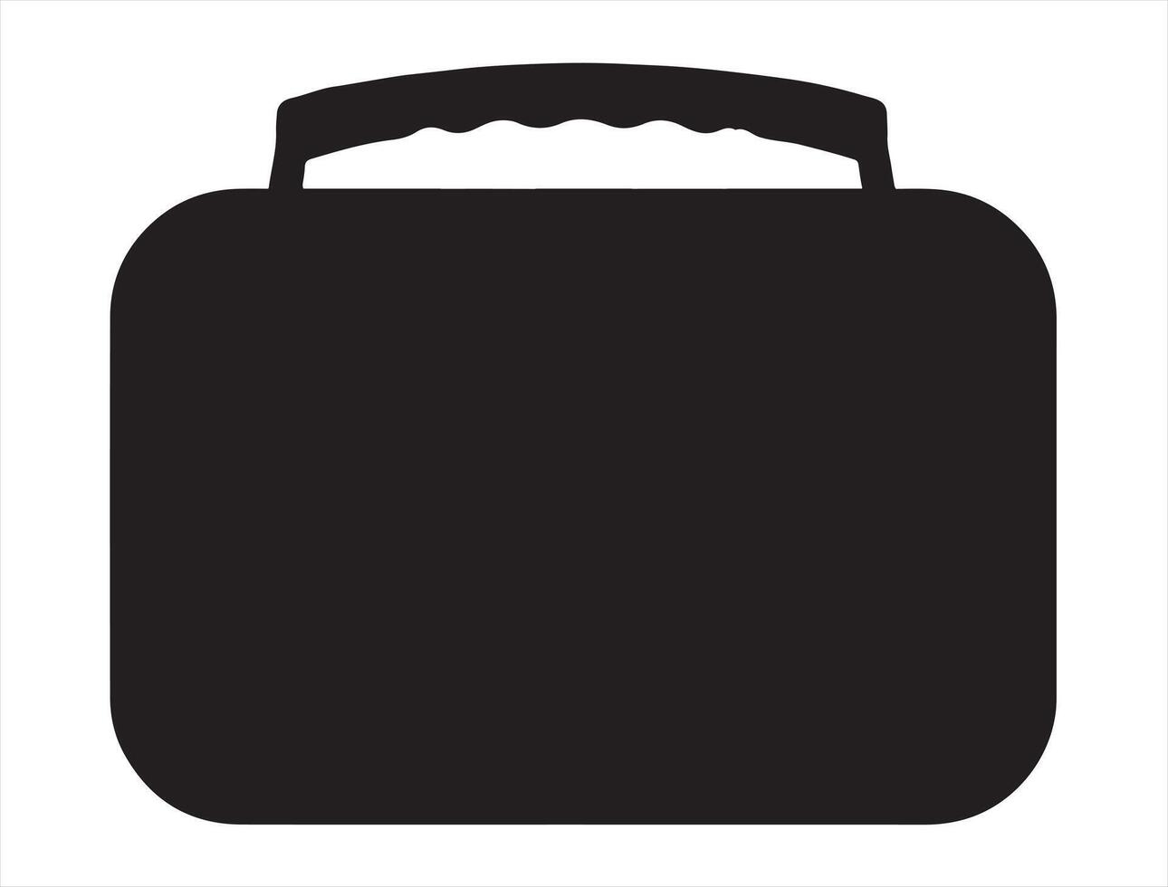 Lunch box silhouette on white background vector