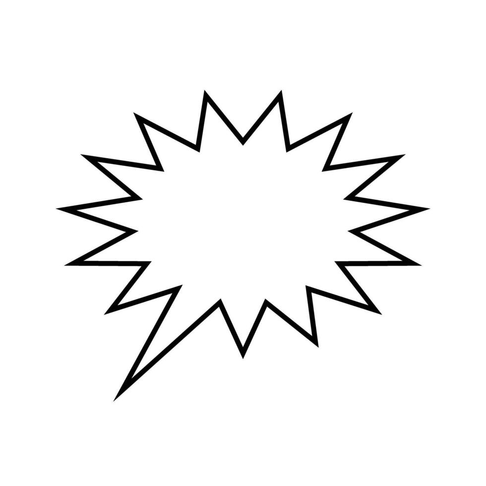 empty scream speech bubble, burst with white background line art icon for comic apps and websites vector