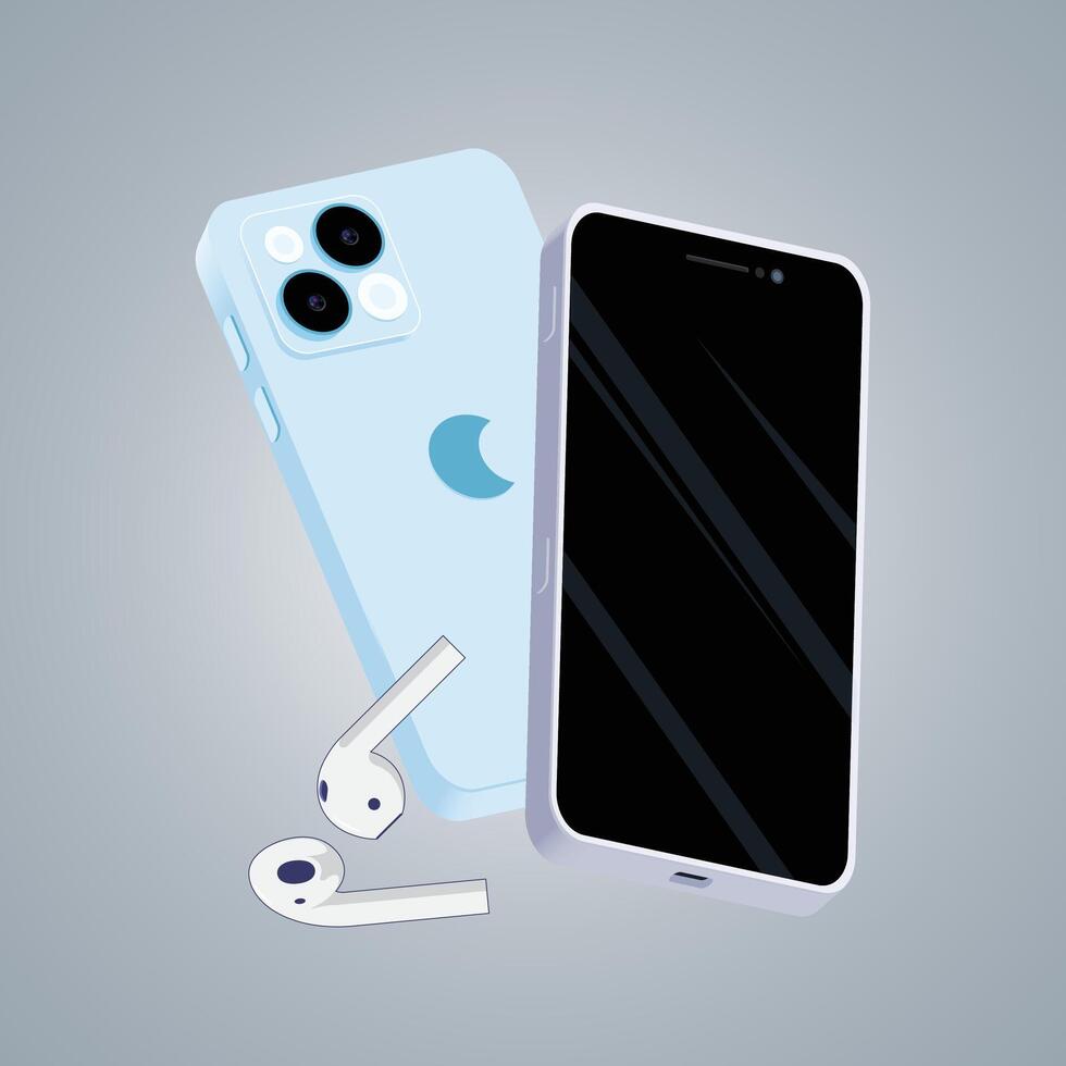 mobile and air dopes mockup vector