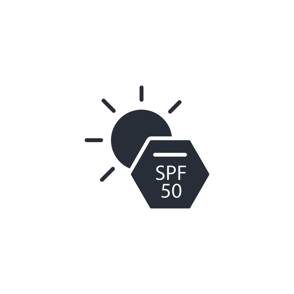 SPF 50 icon. .Editable stroke.linear style sign for use web design,logo.Symbol illustration. vector