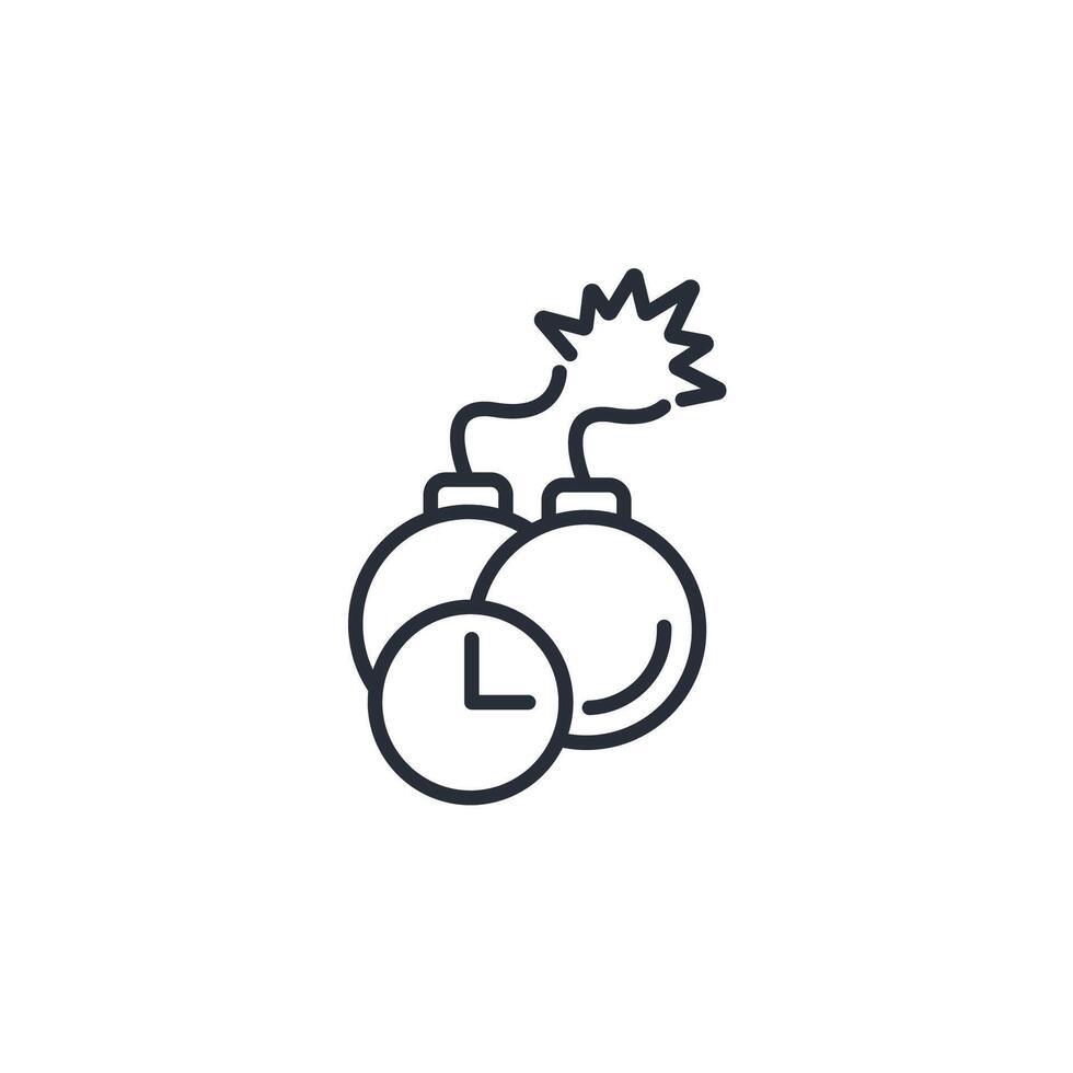 deadline icon. .Editable stroke.linear style sign for use web design,logo.Symbol illustration. vector