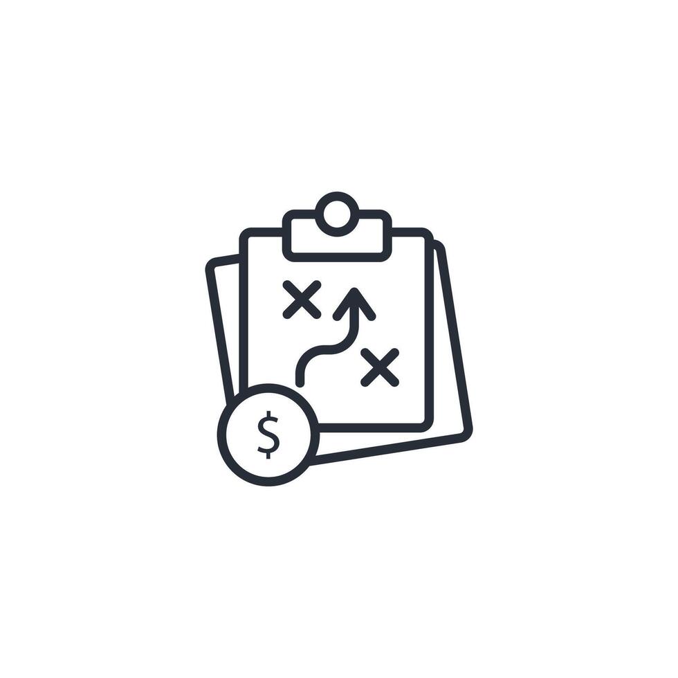 business plan icon. .Editable stroke.linear style sign for use web design,logo.Symbol illustration. vector
