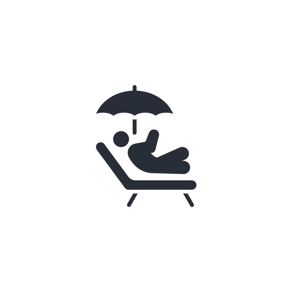 sunbath icon. .Editable stroke.linear style sign for use web design,logo.Symbol illustration. vector
