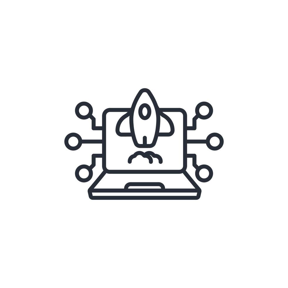 tech startup icon. .Editable stroke.linear style sign for use web design,logo.Symbol illustration. vector