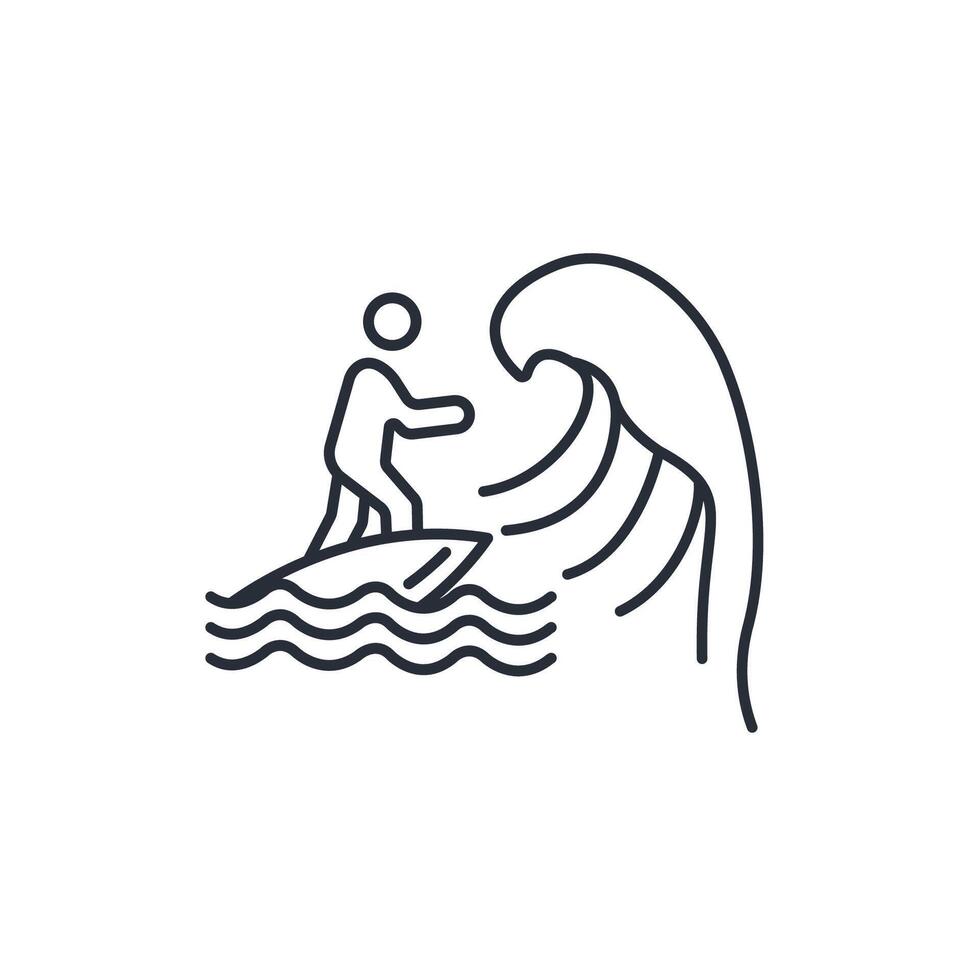 Water Sport icon. .Editable stroke.linear style sign for use web design,logo.Symbol illustration. vector
