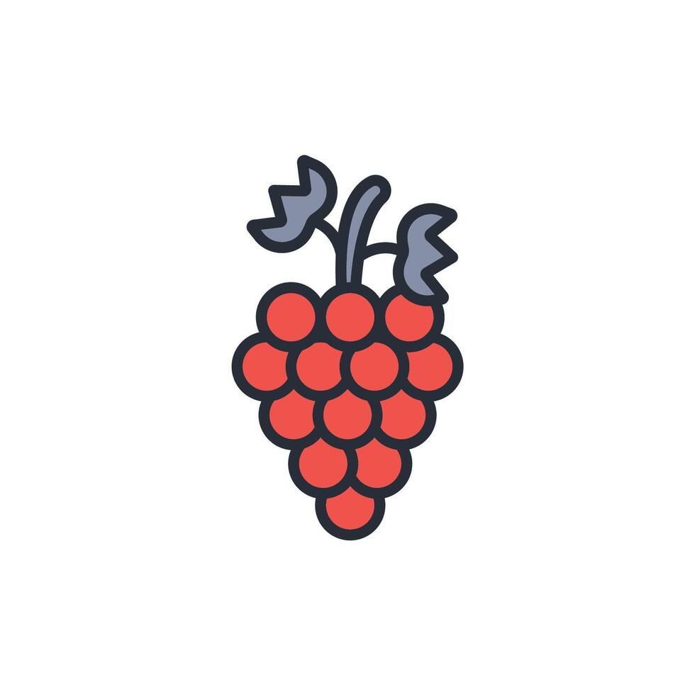 grapes icon. .Editable stroke.linear style sign for use web design,logo.Symbol illustration. vector