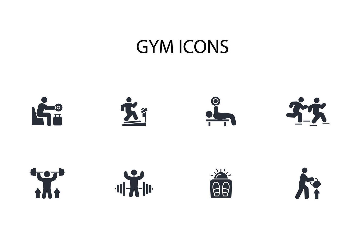 Gym and fitness icon set..Editable stroke.linear style sign for use web design,logo.Symbol illustration. vector