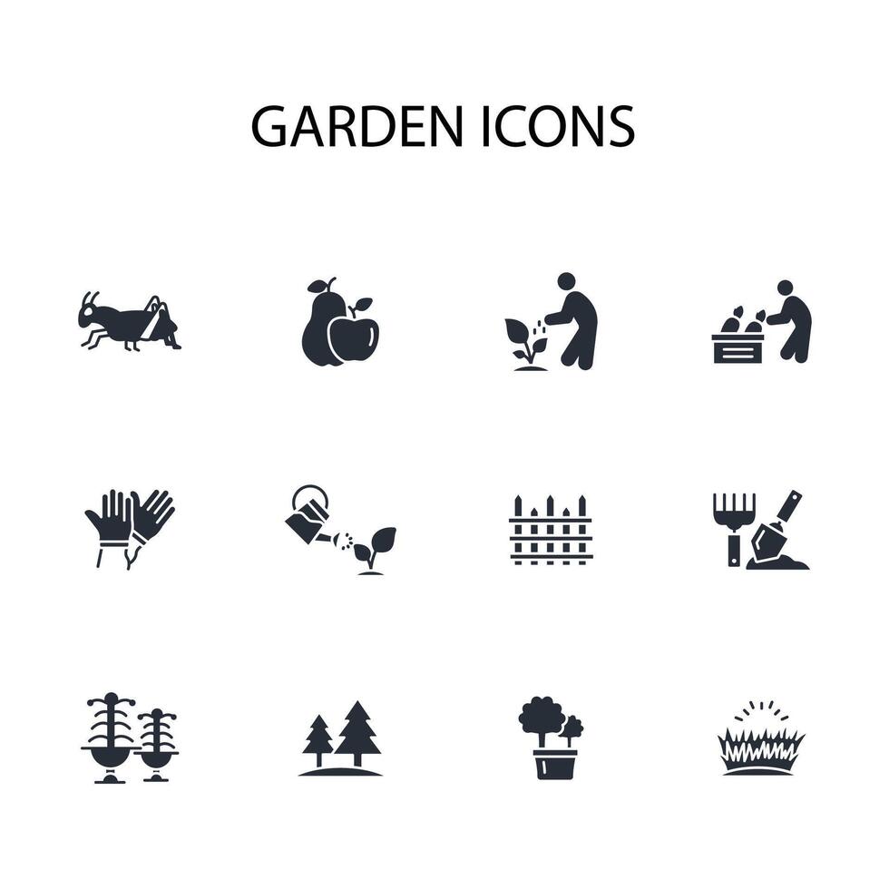 garden icon set..Editable stroke.linear style sign for use web design,logo.Symbol illustration. vector