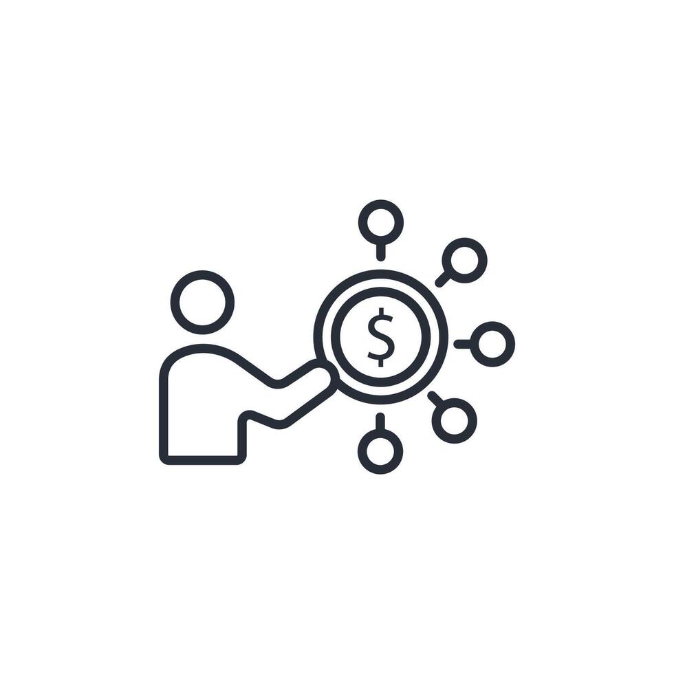 Shareholder icon. .Editable stroke.linear style sign for use web design,logo.Symbol illustration. vector