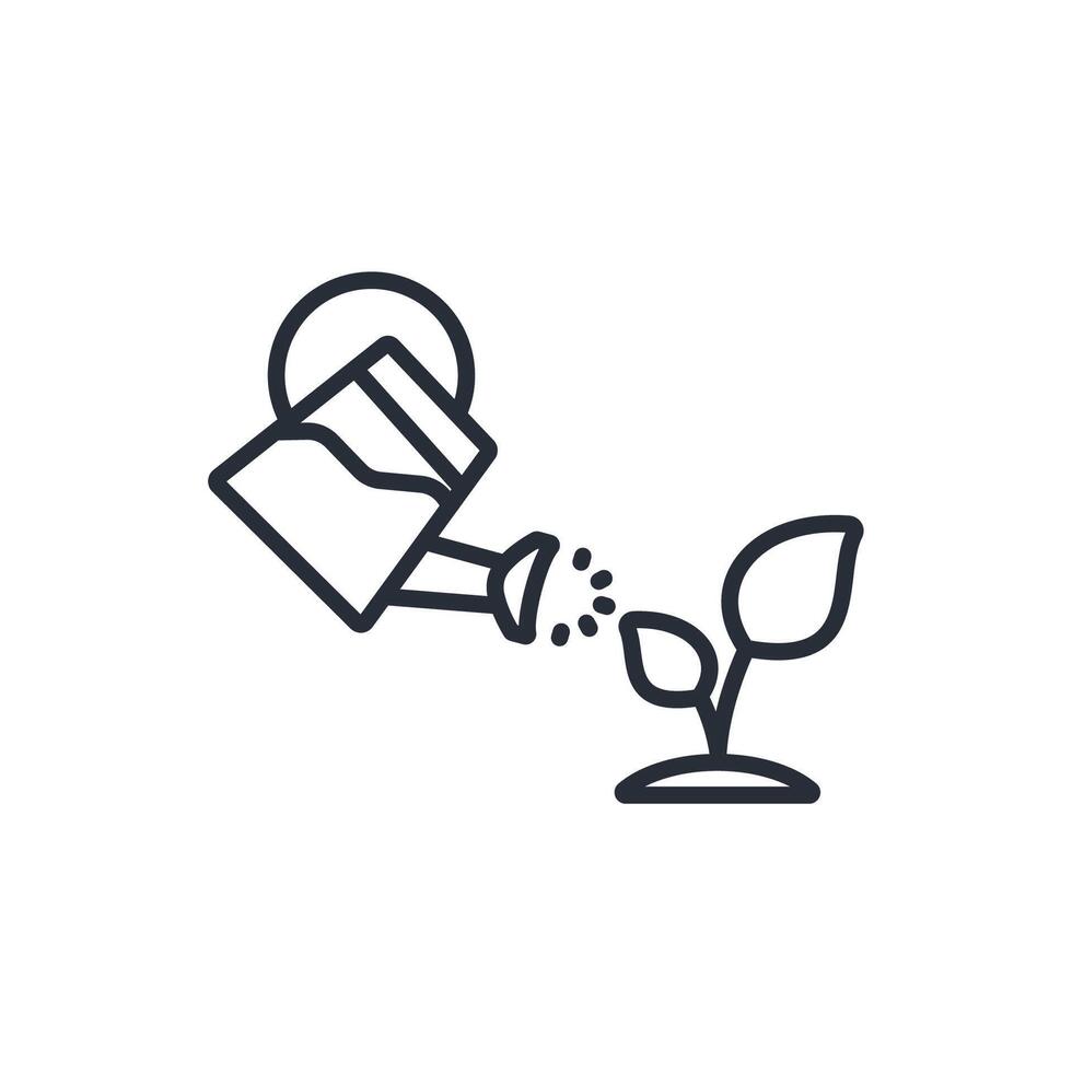 Watering can icon. .Editable stroke.linear style sign for use web design,logo.Symbol illustration. vector