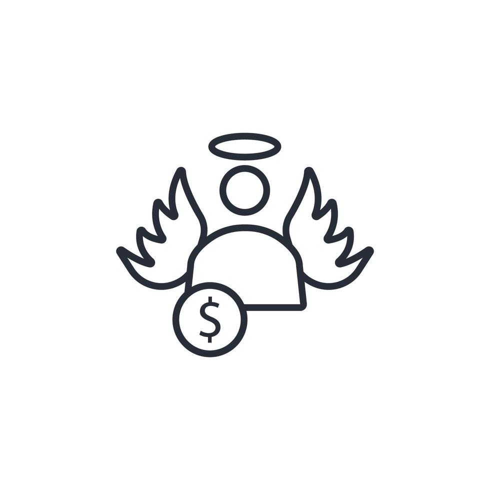 angel investor icon. .Editable stroke.linear style sign for use web design,logo.Symbol illustration. vector