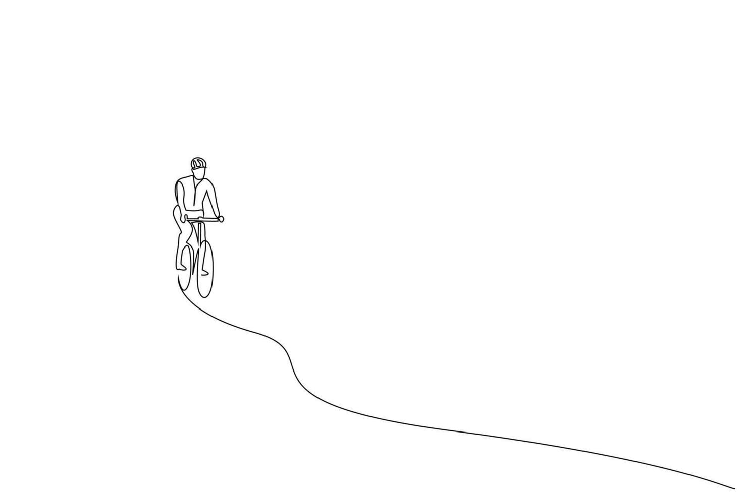 person human cycling activity lifestyle one line art design vector