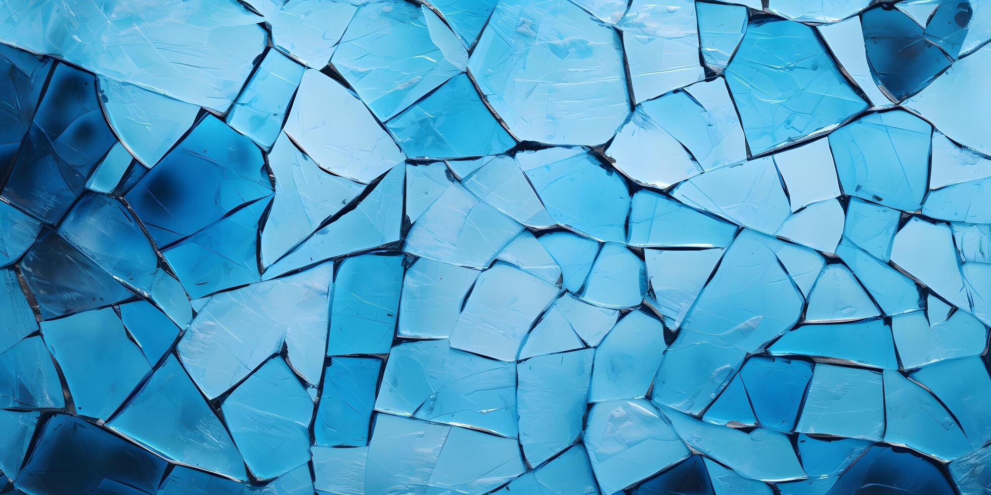 Blue broken glass texture background photo