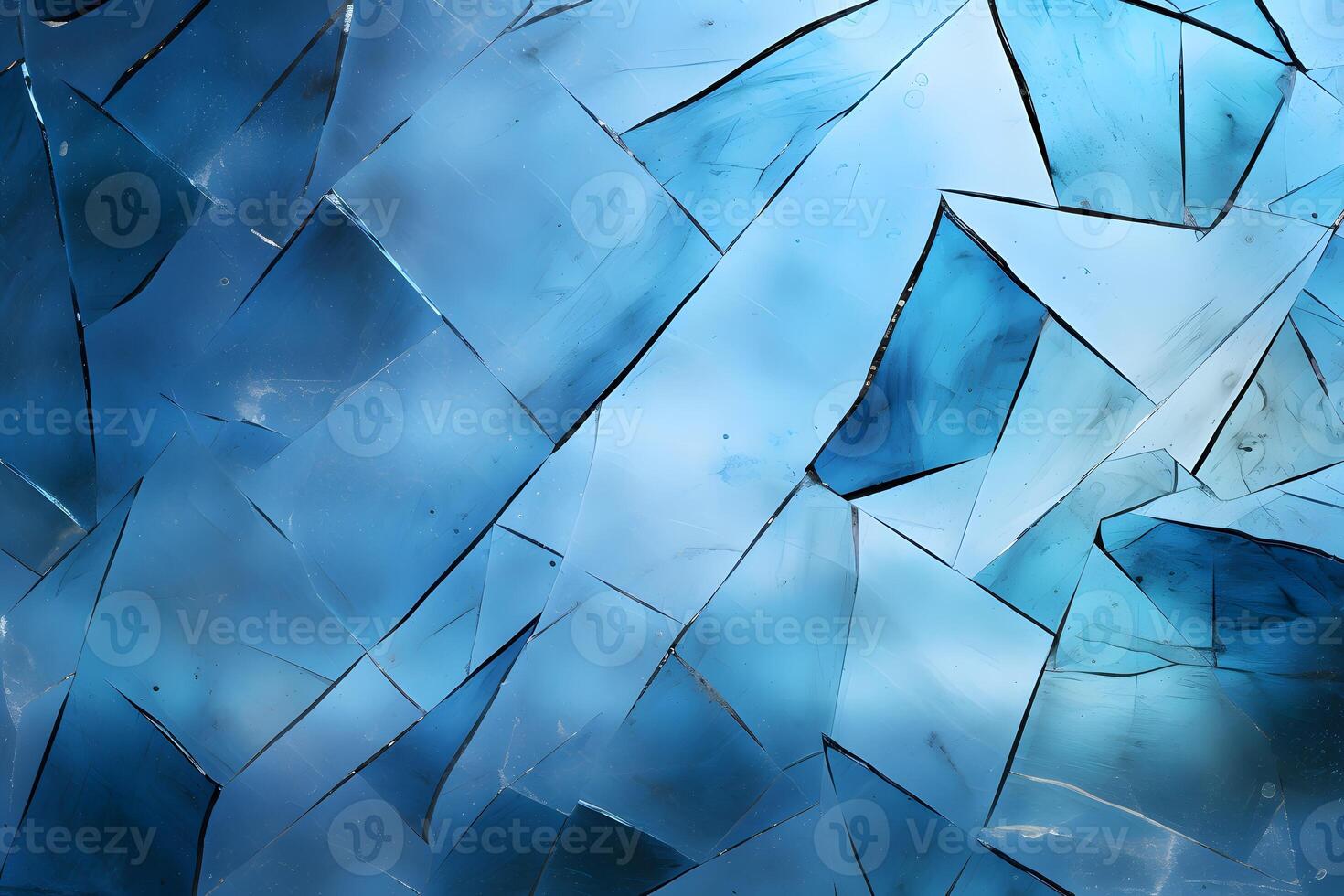 Abstract blue background with broken glass photo