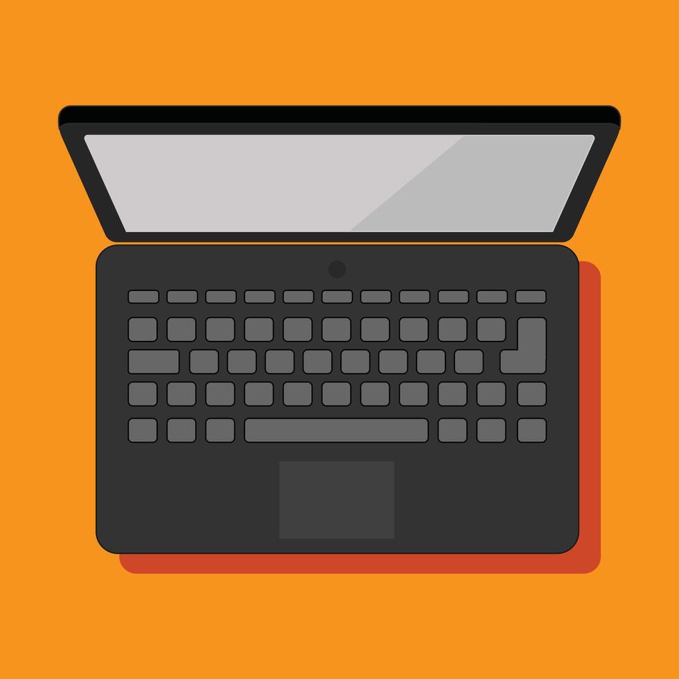 laptop flat design top view vector