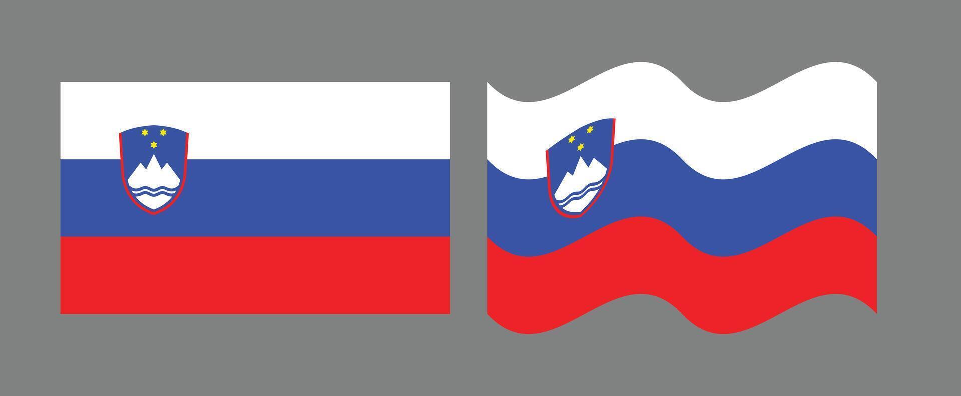 slovenia flag design flat wave vector