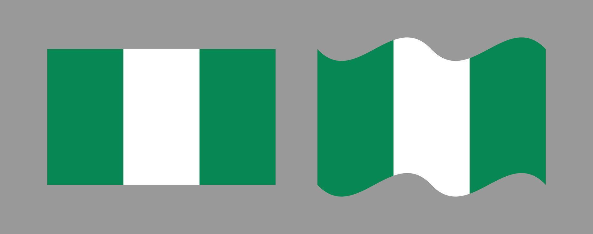 nigeria flag design flat wave vector