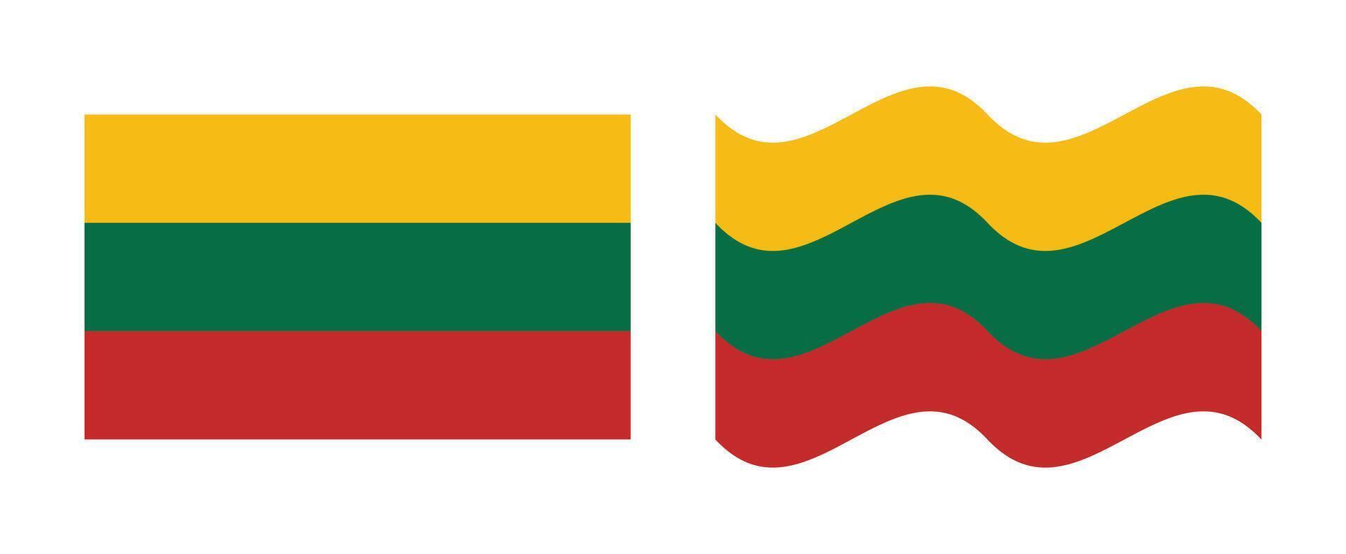 lithuania flag design flat wave vector