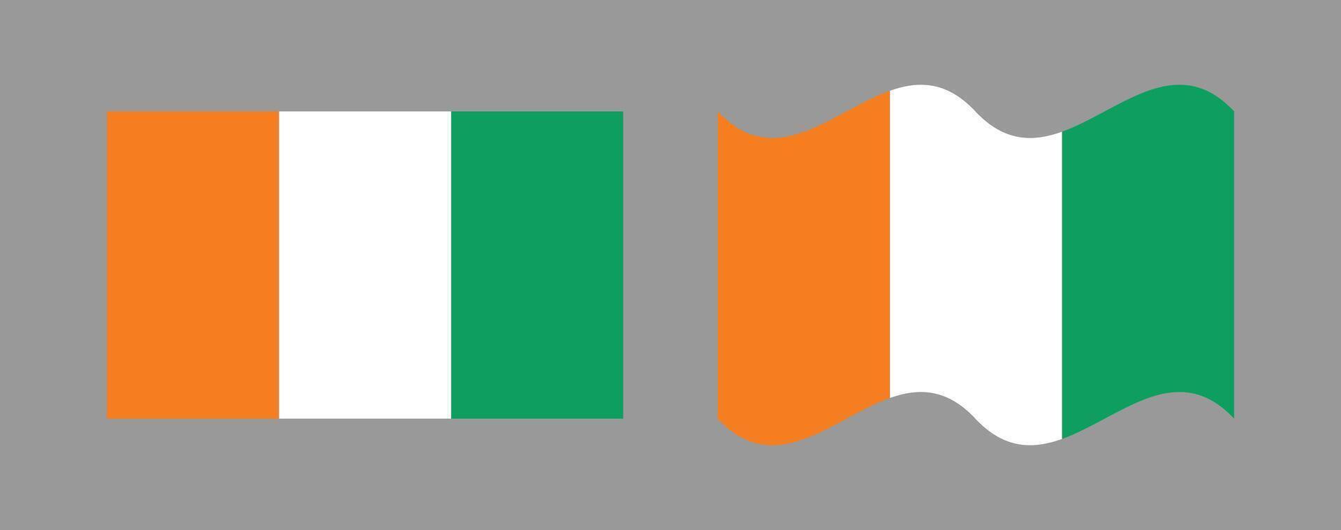 ivory coast flag flat wave vector