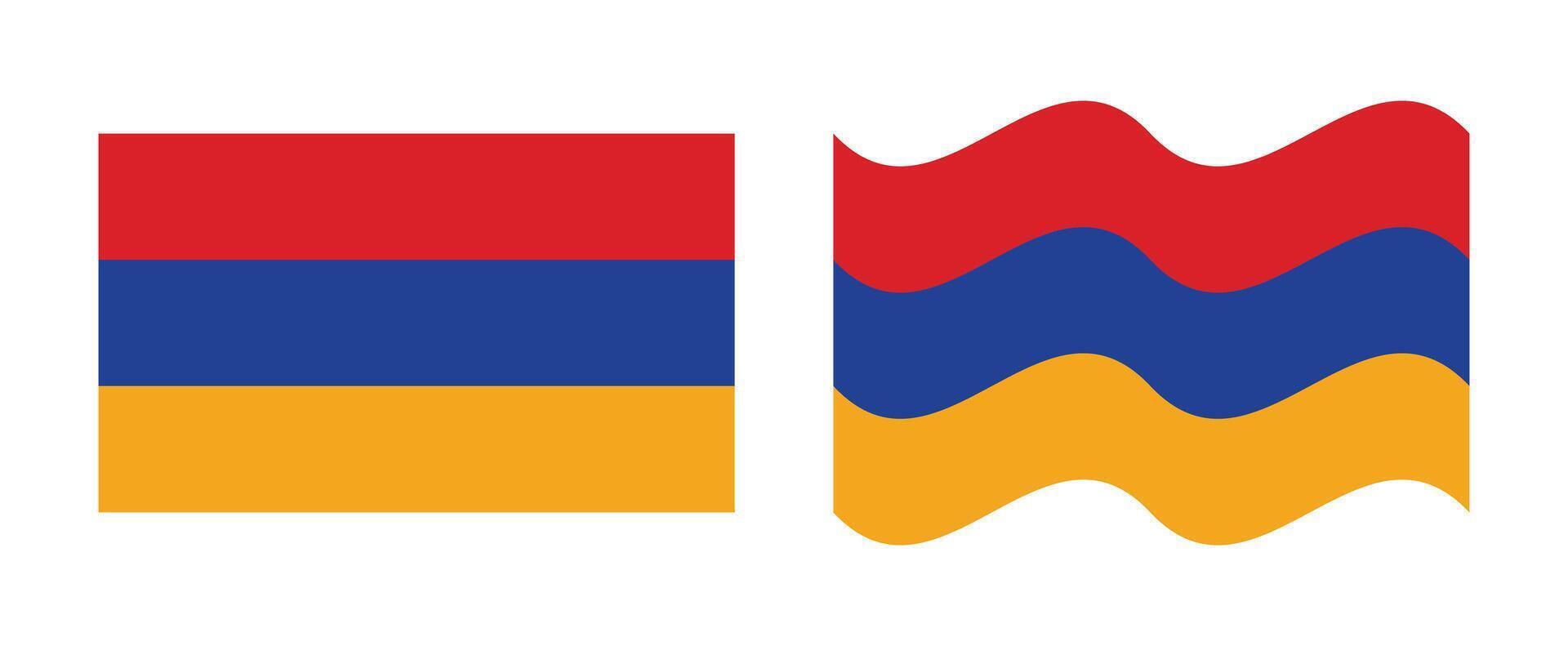 armenian flag design flat wave vector