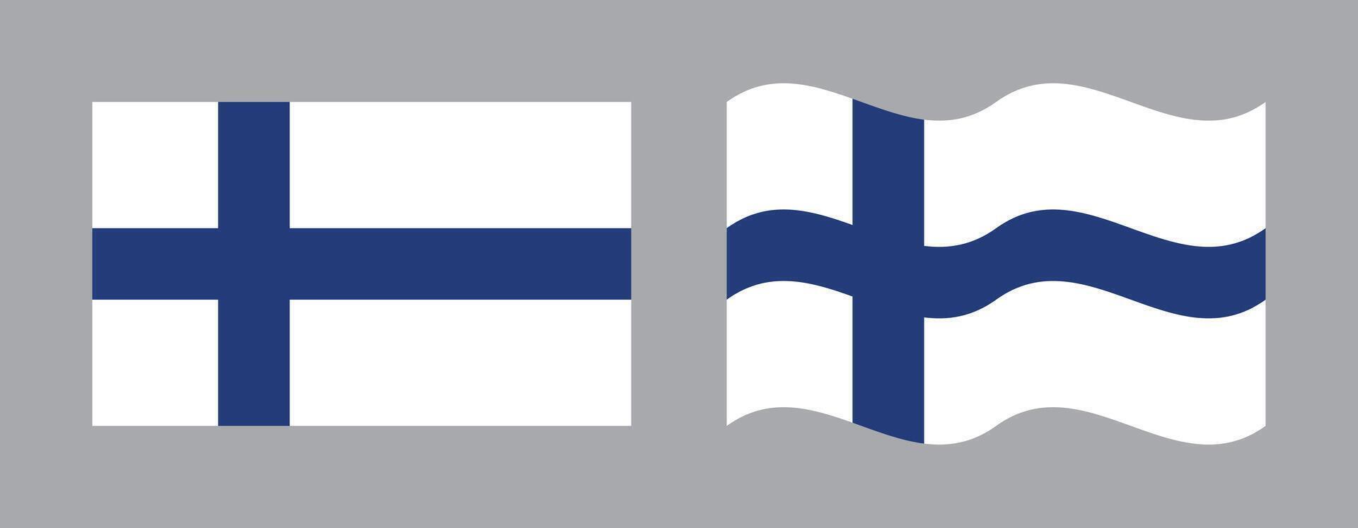 finland flag images flat wave vector