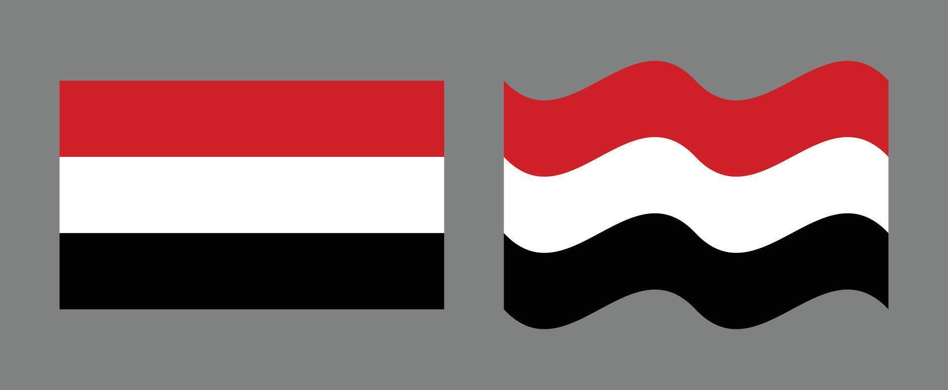 yemen flag design flat wave vector