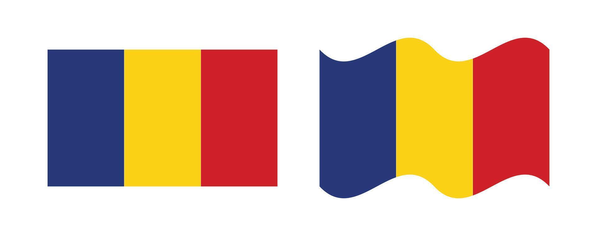 romania flag designs flat wave vector