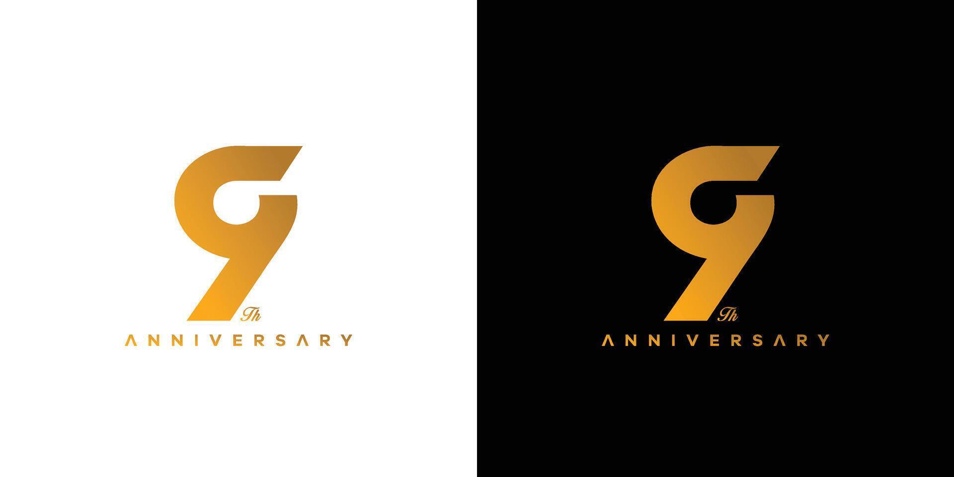 Modern and elegant number 9 logo design vector