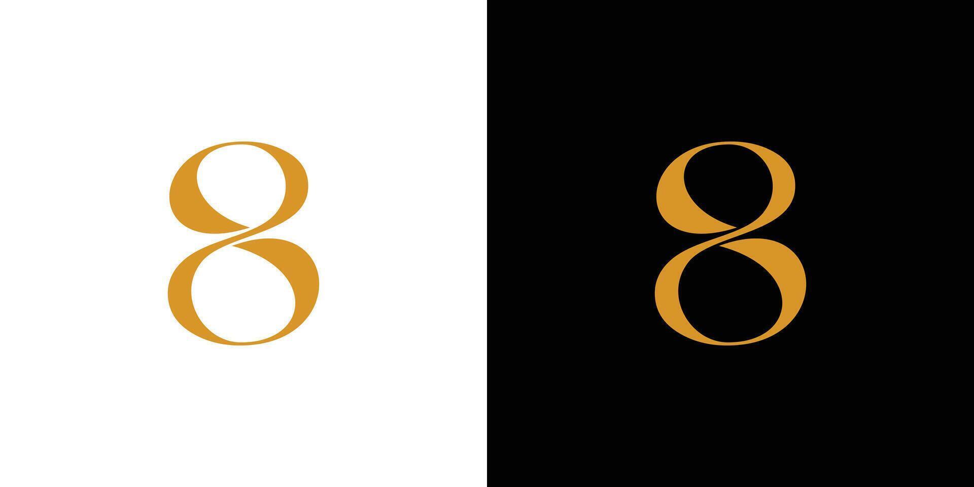 Modern and elegant number 8 logo design vector
