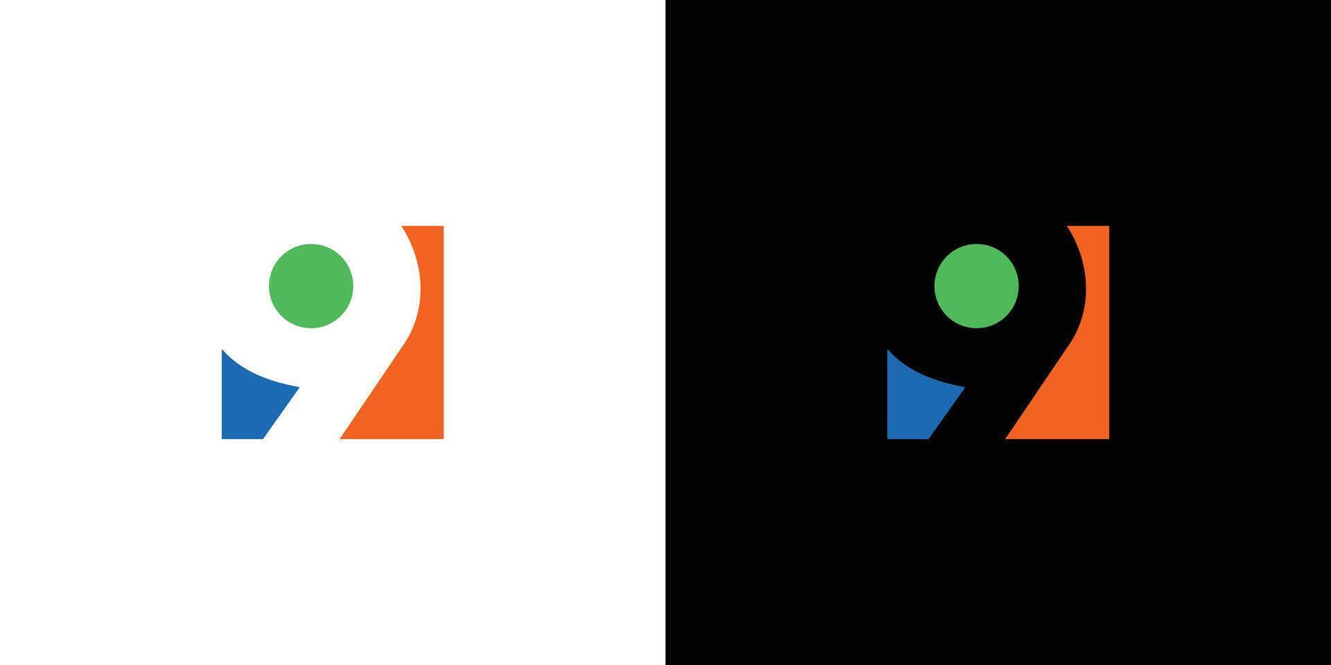 Modern and colorful number 9 logo design vector
