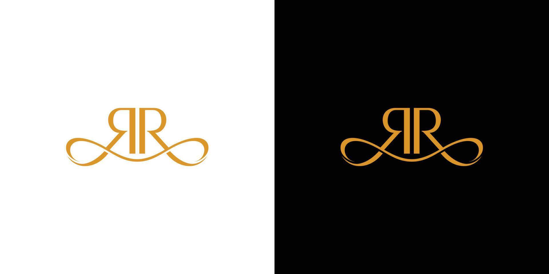 Modern and luxury RR letter initials logo design vector