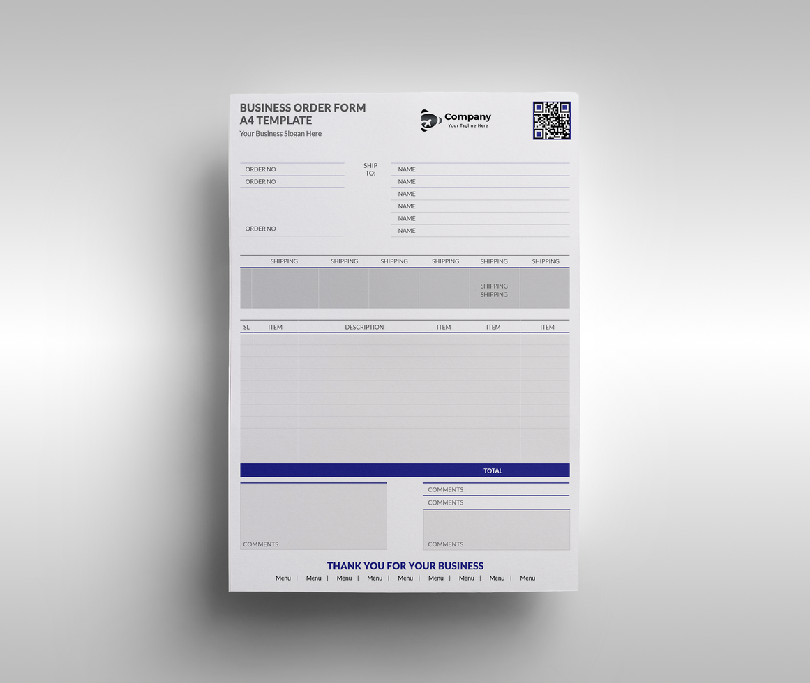 Business Order Forms Design A4 Template And Form Design psd