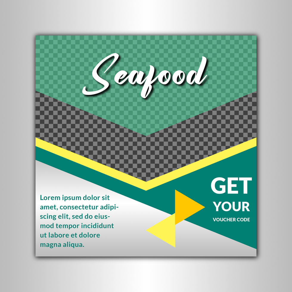 Enjoy tasty seafood social media post template design for restaurant social media food design template. psd