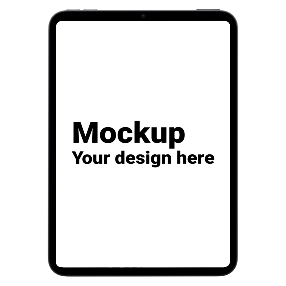 Mockup of black tablet PC without background psd