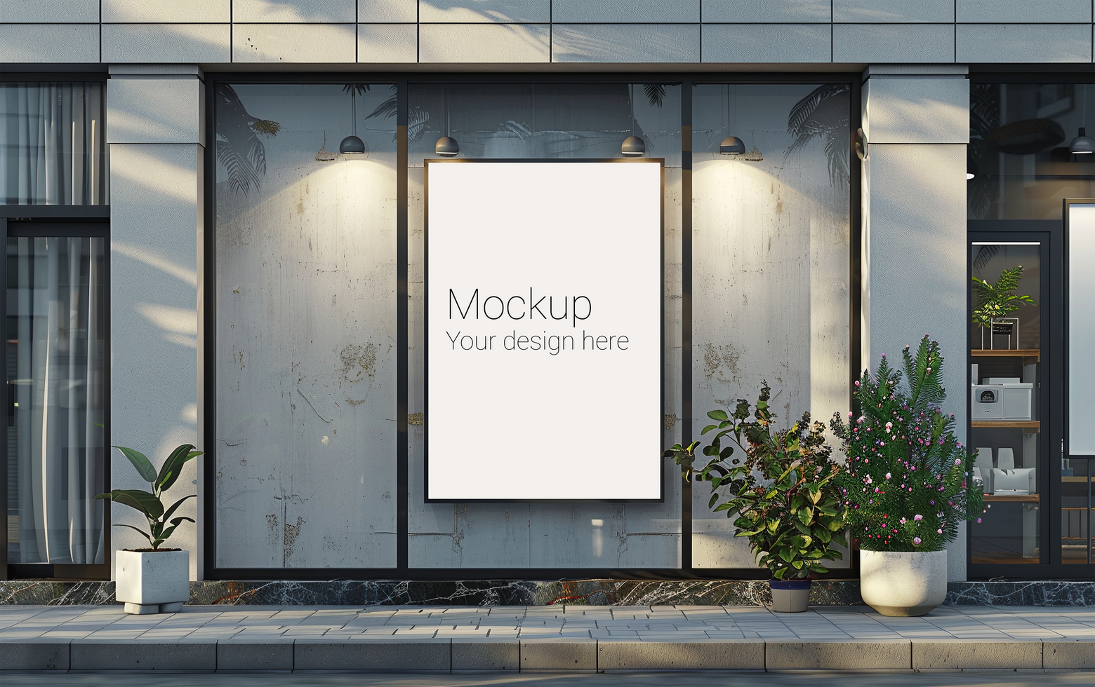 Mockup of street advertisement banner or billboard in big city psd