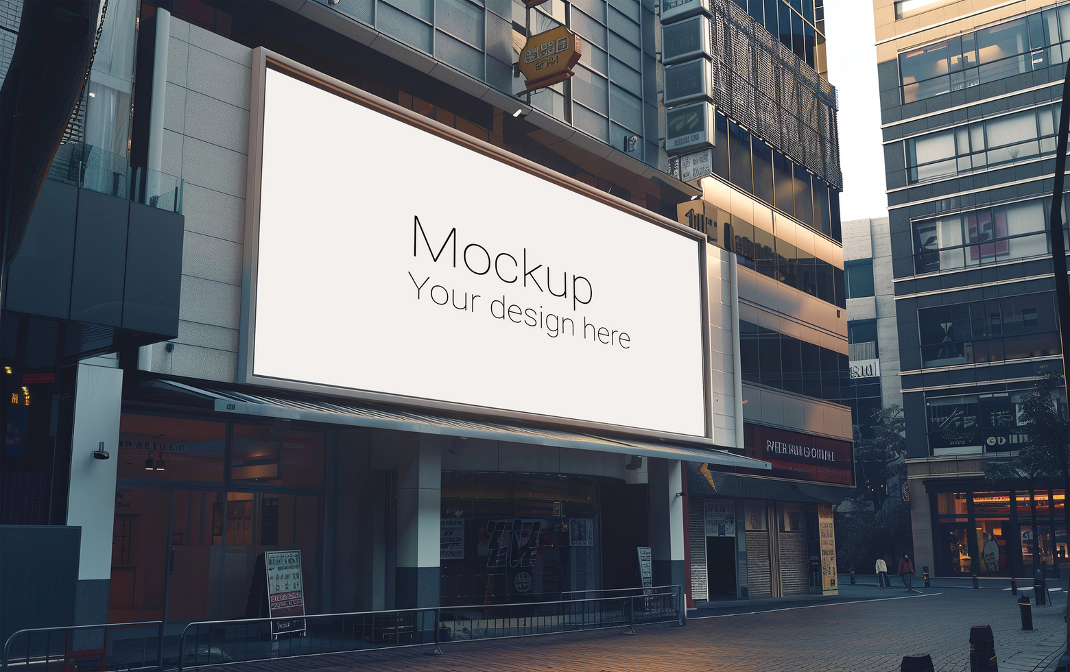 Mockup of big street billboard for advertisement on the wall psd