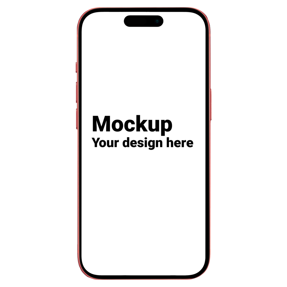 Mockup of red smartphone without background psd