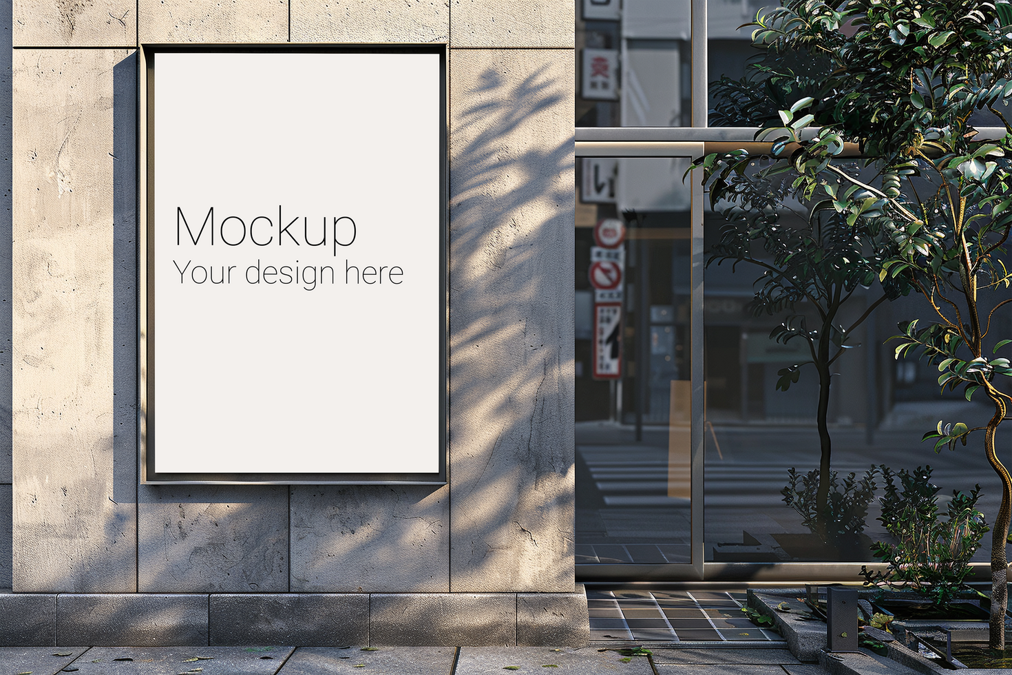 Mockup of street advertisement banner or billboard in big city psd