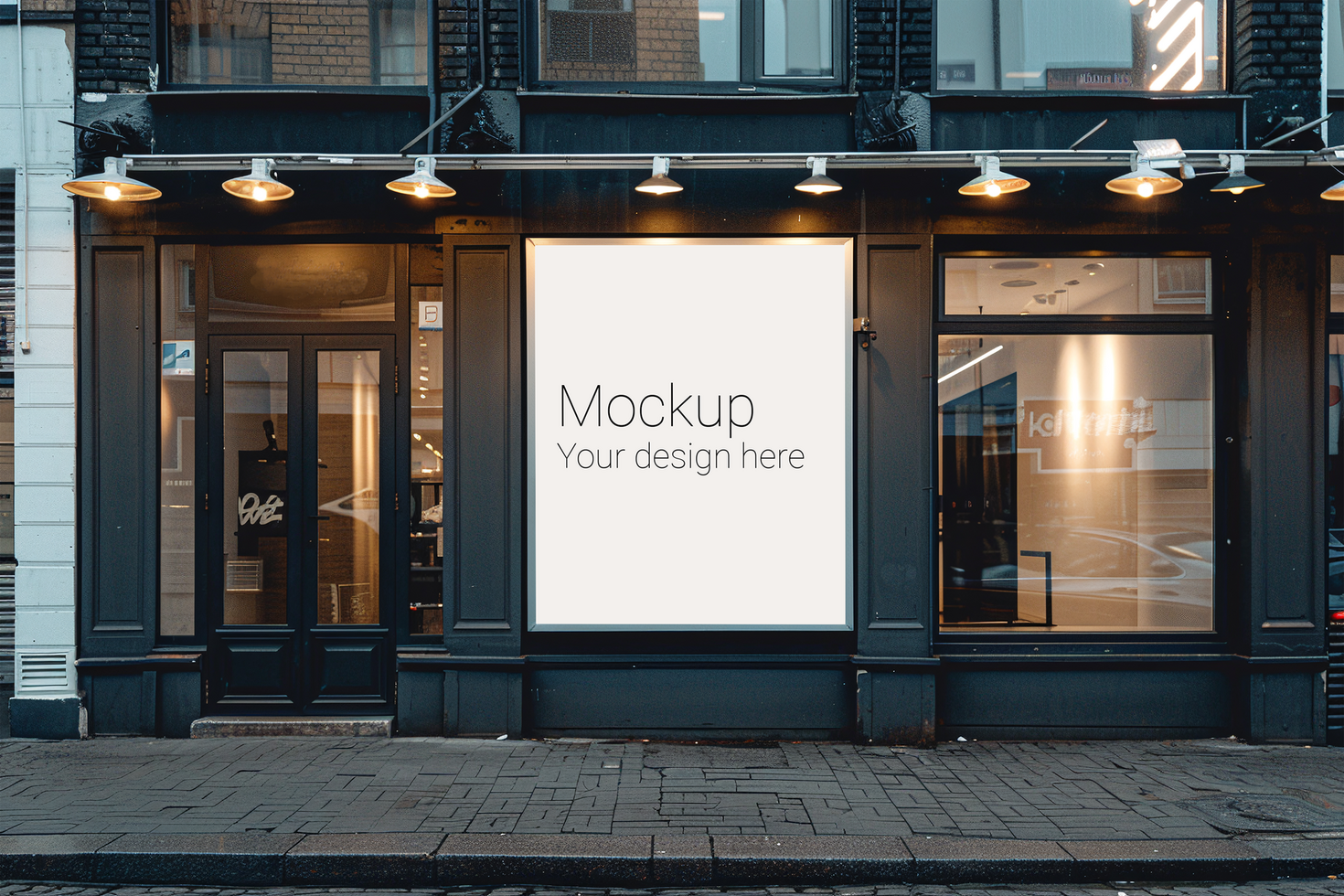 Mockup of street advertisement banner or billboard in big city psd